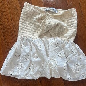 Zara XS Strapless Top. White/Cream